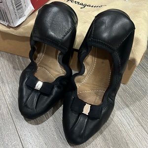 Salvatore Ferragamo MY JOY black ballerina shoes.